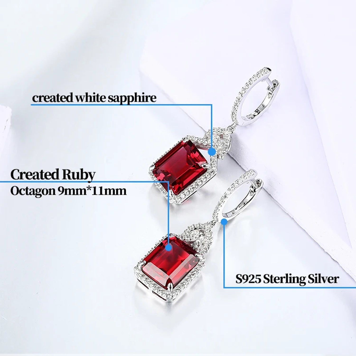 Ruby Radiance Drop Earrings